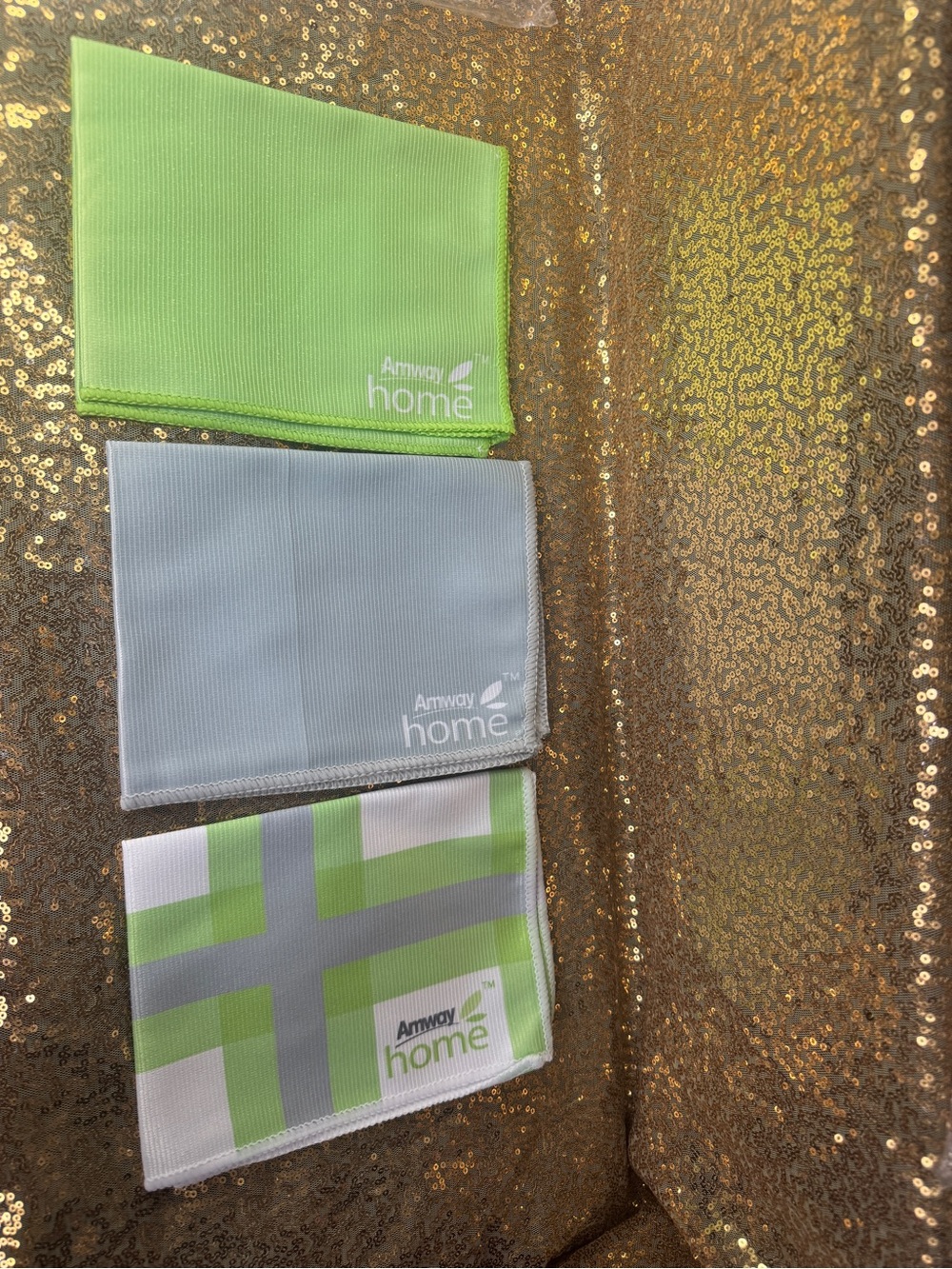 Amway Home Microfiber Cleaning Cloths - Green & Light Gray - 3 Pack